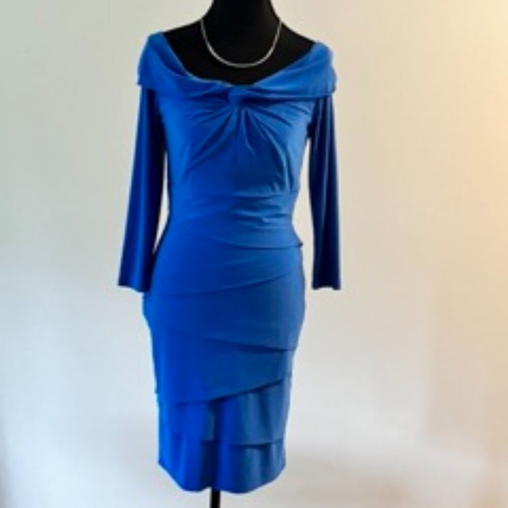 White House Black Market Blue Cocktail Dress Size 2